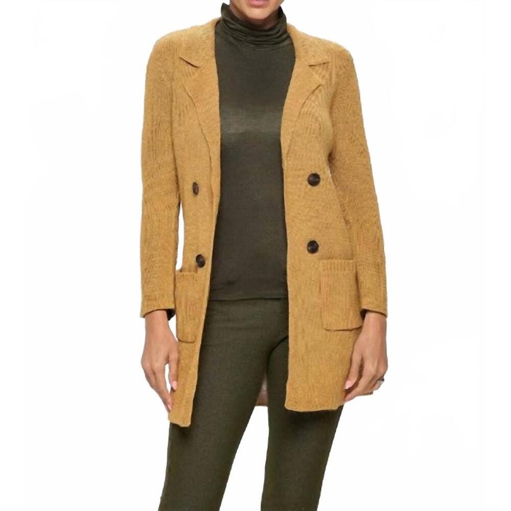 NEW ACCENT ACCESSORIES anya sweater jacket in mustard